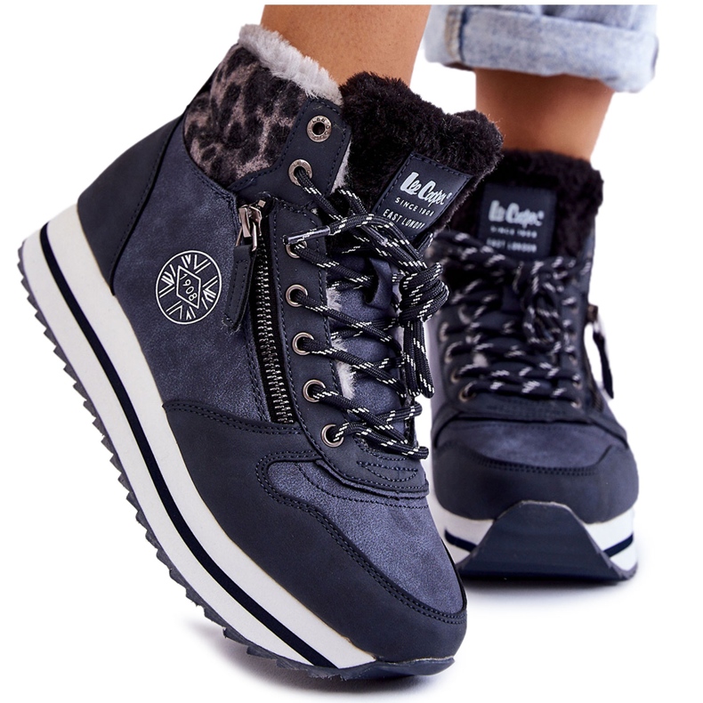 Cizme calde de damă Lee Cooper LCJ-22-31-1450 Bleumarin albastru