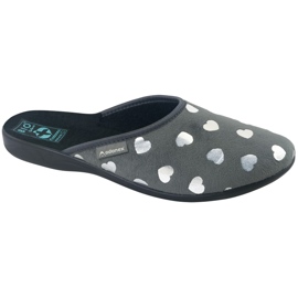 Papuci De Dama Cu Inimioare BIO Adanex 27938 Gri Papuci De Dama Cu Inimioare BIO Adanex 27938 Gri