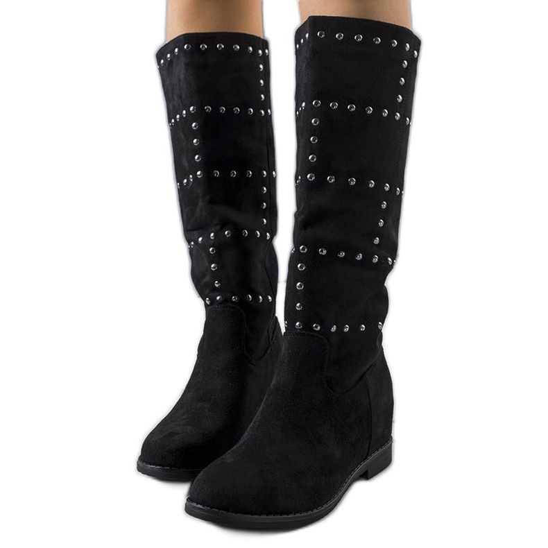 PA1 Cizme negre pe pană Mercato negru PA1 Cizme negre pe pană Mercato negru