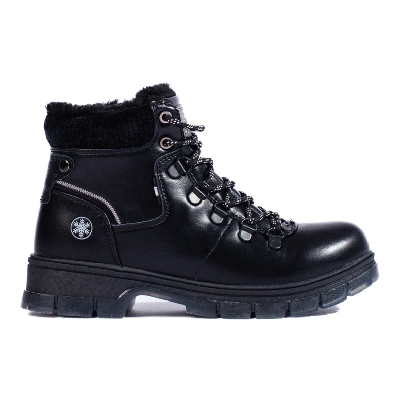 Cizme de drumeție shelovet din piele ecologică neagră negru