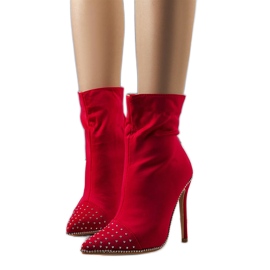 BM Cizme roșii pe toc Flegrea roșu