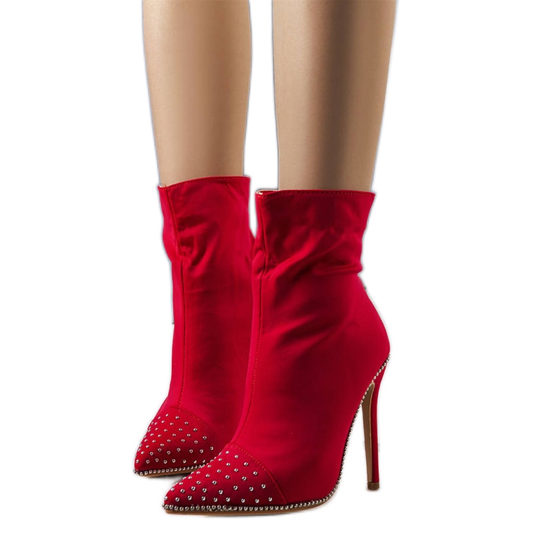 BM Cizme roșii pe toc Flegrea roșu BM Cizme roșii pe toc Flegrea roșu