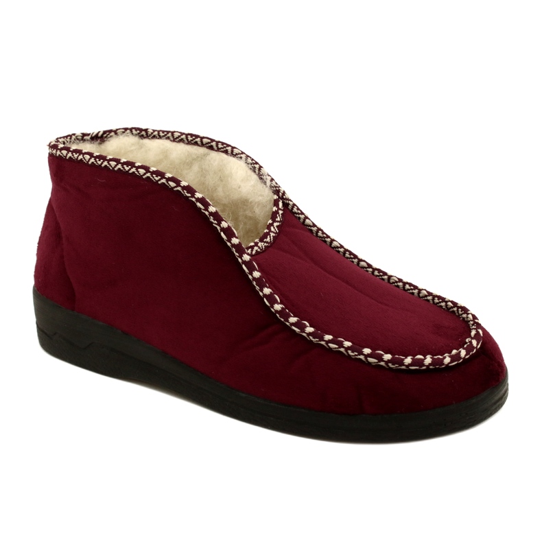 Papuci caldi Felt Adanex 17013 Burgundy multicolor