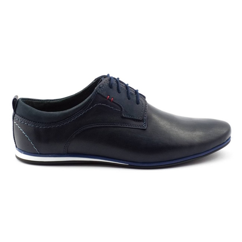 Olivier Pantofi din piele pentru bărbați 731 Navy Blue albastru