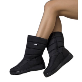 BM Cizme negre de zăpadă pe pană joasă Reina negru