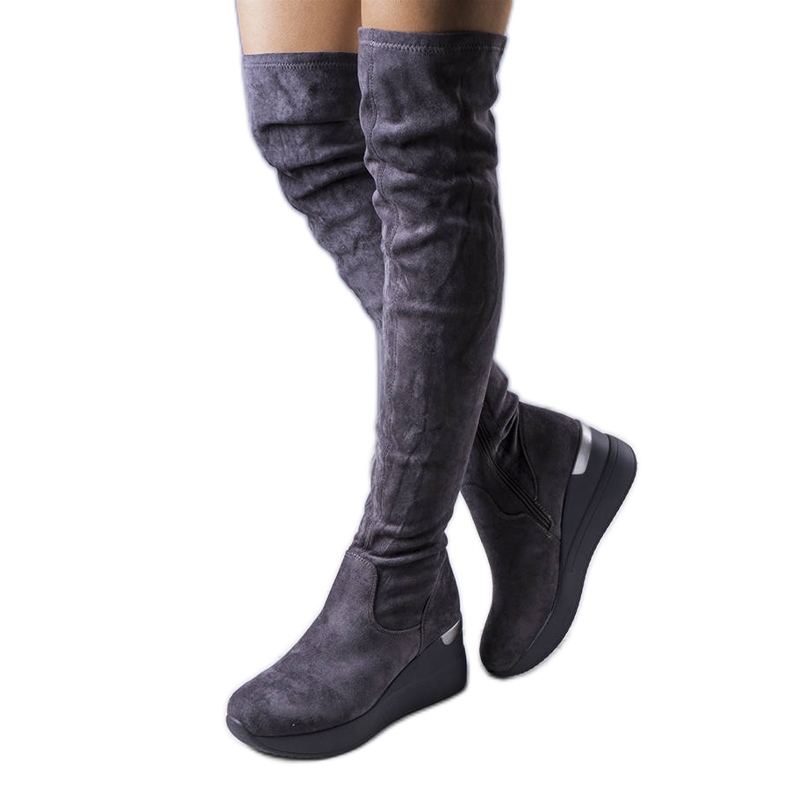 PA1 Cizme gri din piele intoarsa de la Roland PA1 Cizme gri din piele intoarsa de la Roland