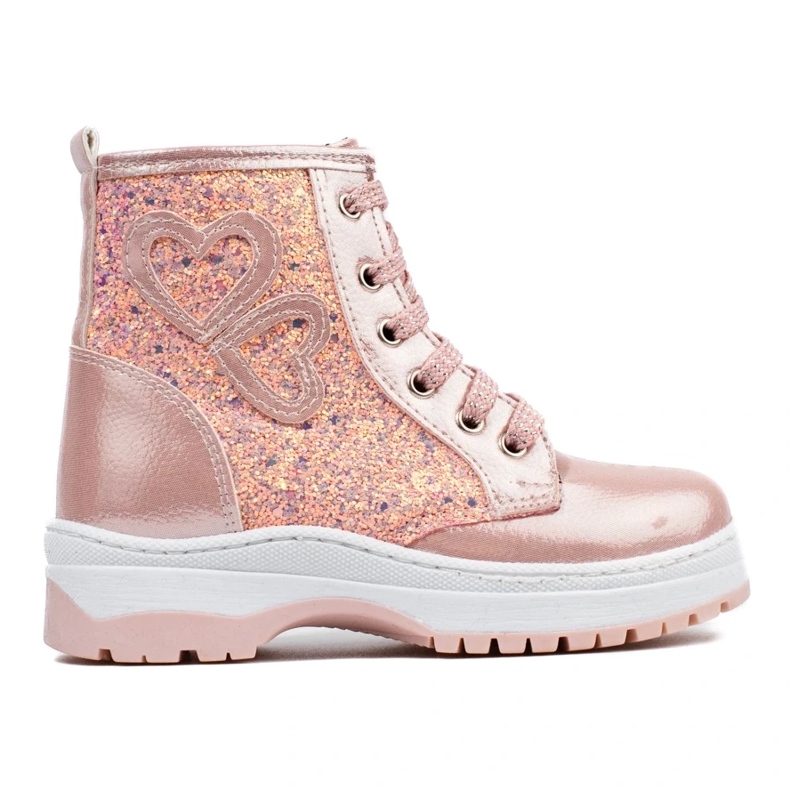 W. Potocki Cizme pentru fete cu sclipici Potocki roz