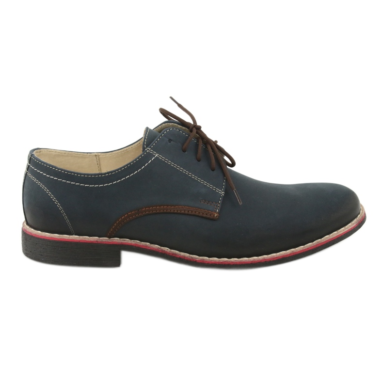 Moskała Pantofi din piele pentru bărbați 761 Navy Blue Moskła albastru Moskała Pantofi din piele pentru bărbați 761 Navy Blue Moskła albastru