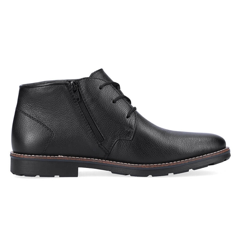 Pantofi barbati din piele izolati cu lana de oaie, neagra Rieker 15311-00 negru