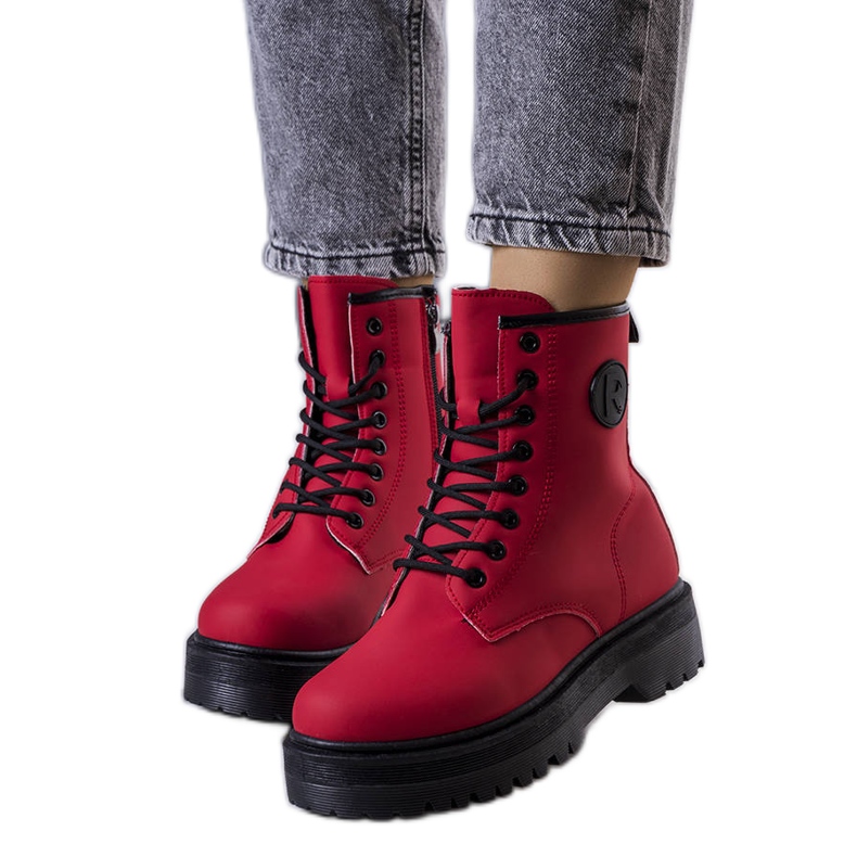 Cizme de drumeție roșii mate Dirk roșu