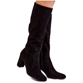 Ghete de damă Laura Messi din piele intoarsa neagra 1415 negru Ghete de damă Laura Messi din piele intoarsa neagra 1415 negru