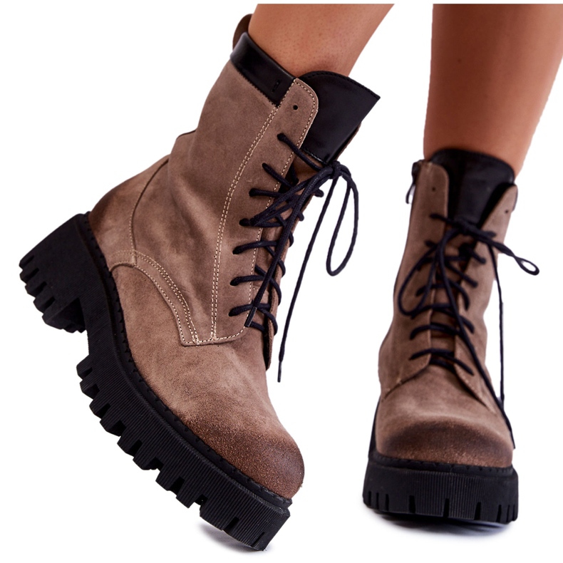 PL5 Cizme Călduțe Clasice De piele intoarsa Caima Maro bej PL5 Cizme Călduțe Clasice De piele intoarsa Caima Maro bej