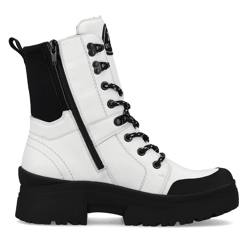 Ghete de dama albe din piele impermeabila Rieker Revolution W0374-80 negru