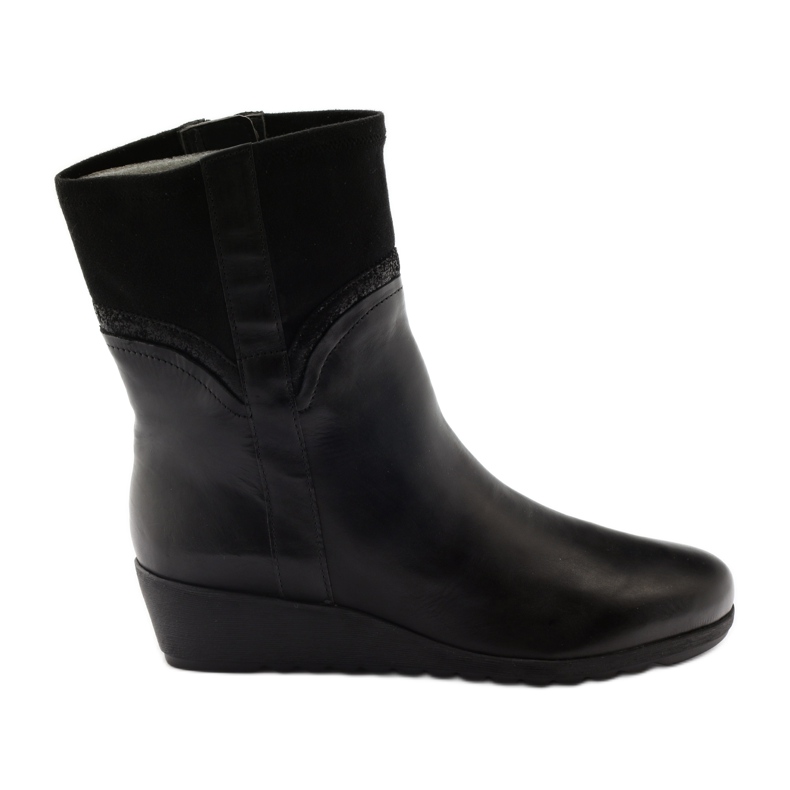 Black Boots On Wedge Caprice 25459 negru
