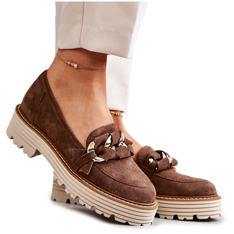 Pantofi dama piele intoarsa Laura Messi 2523 Maro verde