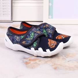 Papuci băieți cu velcro bleumarin Befado 273Y345 grenadă