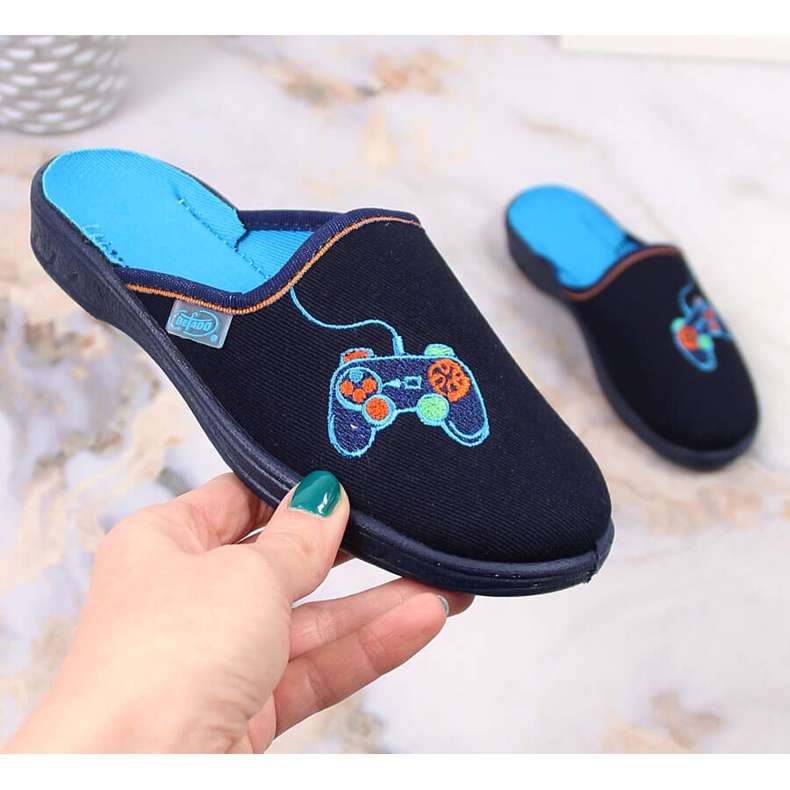 Papuci de casa baieti bleumarin Befado 707Y420 albastru marin