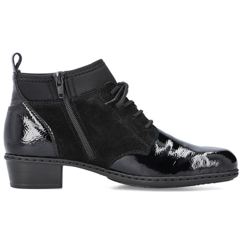 Cizme izolate lacuite din piele Rieker W RKR573 negru