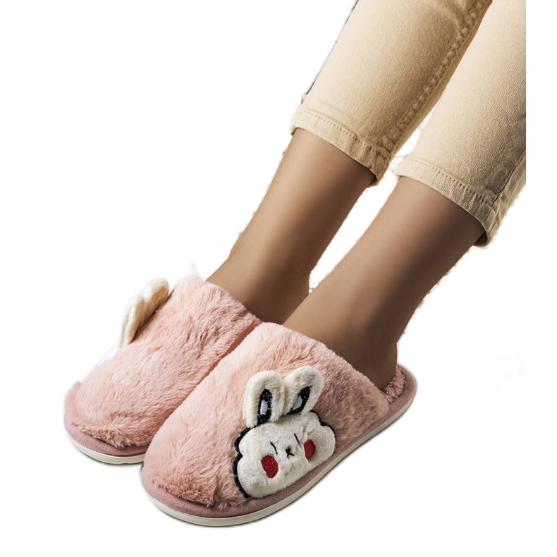 Papuci Moale Half Bunny roz deschis