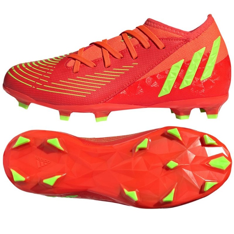 Pantofi de fotbal Adidas Predator Edge.3 Fg Jr GW0980 roșu portocale si rosii Pantofi de fotbal Adidas Predator Edge.3 Fg Jr GW0980 roșu portocale si rosii