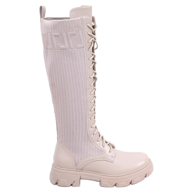 Cizme de călărie cu căptușeală flexibilă Keyshia Beige bej Cizme de călărie cu căptușeală flexibilă Keyshia Beige bej