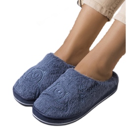 Papuci moale Smile Bear de culoare bleumarin albastru Papuci moale Smile Bear de culoare bleumarin albastru