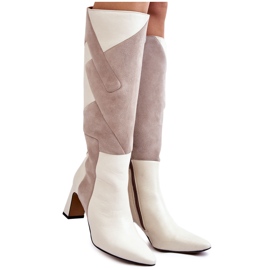 Cizme de damă din piele Maciejka 05784-22 Bej deschis