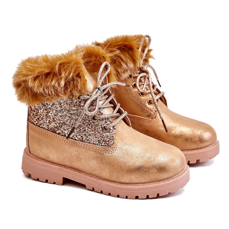 FR1 Cizme Glossy Trapper Copii Warm Golden Brema de aur FR1 Cizme Glossy Trapper Copii Warm Golden Brema de aur
