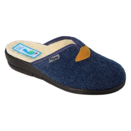BEFADO WOMES PLIPPERS PU 937D636 LOASE ISSULATĂ NAVY BLUE albastru