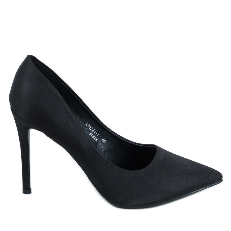 PA1 Tocuri de damă din satin Talia Black negru