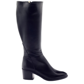 Cizme negre cu toc Anabelle 1180 negru