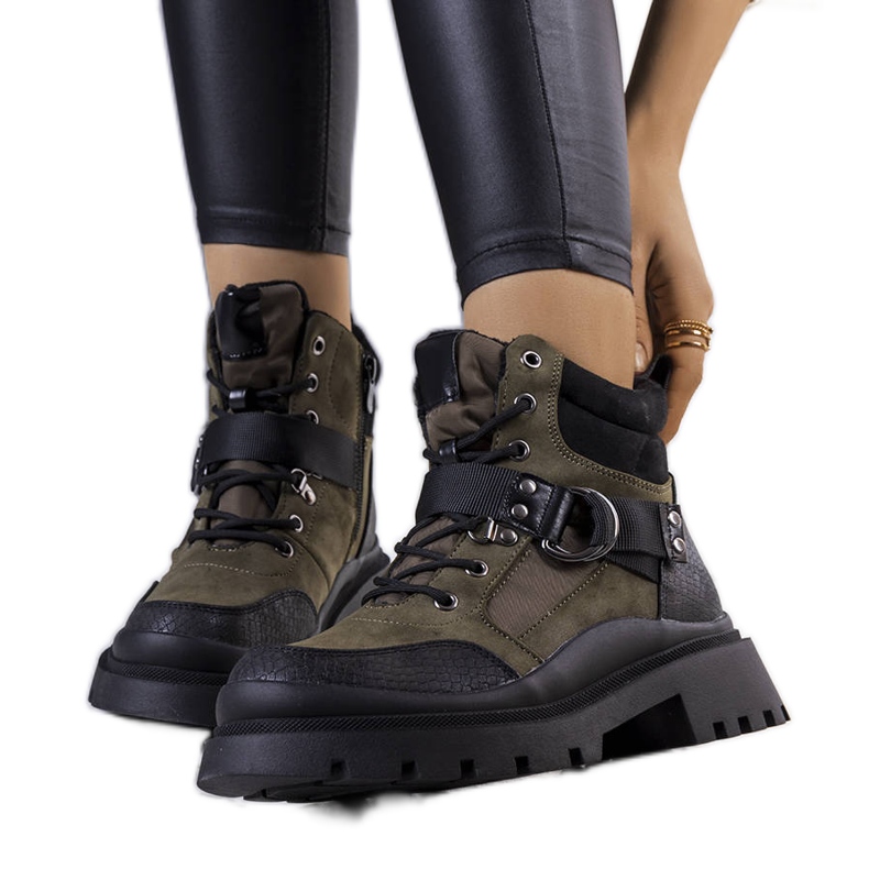 PA1 Cizme izolate verzi de la Zakira negru verde PA1 Cizme izolate verzi de la Zakira negru verde