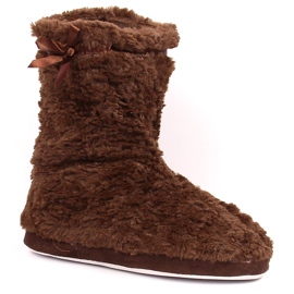 BM Papuci de damă cu blană încălzită, maro, Stella