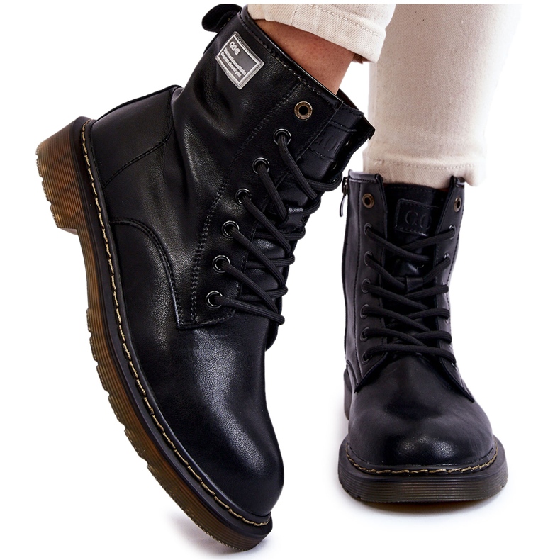 Cizme calde din piele de damă GOE II2N4053 Negru Cizme calde din piele de damă GOE II2N4053 Negru