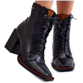 Cizme clasice din piele cu șireturi Maciejka 05667-01 Negru Cizme clasice din piele cu șireturi Maciejka 05667-01 Negru
