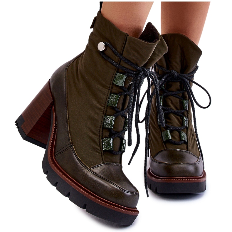 Cizme la modă cu toc înalt Maciejka 05777-09 Verde