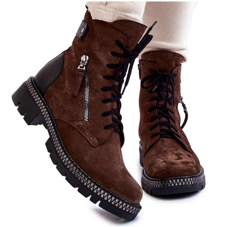 Ghete Izolate din piele intoarsa Laura Messi 2508 Maro