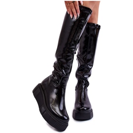 PL5 Cizme lacuite cu platformă Black Spectrum negru