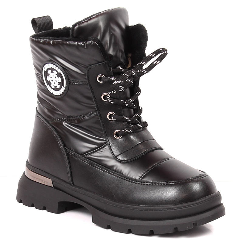 BM Cizme de zăpadă fete izolate cu lână de oaie neagră Miss negru