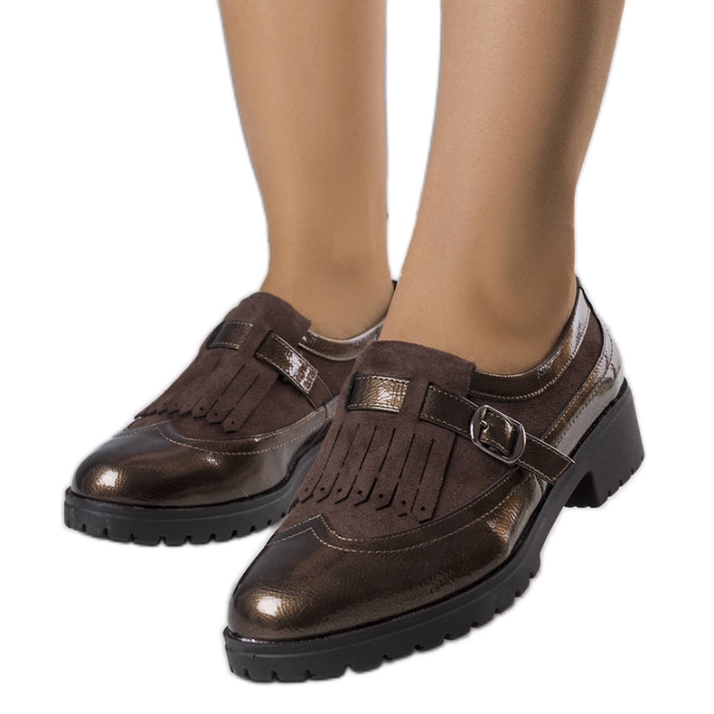 PA1 Pantofi maro din piele lacuita de la Eliers