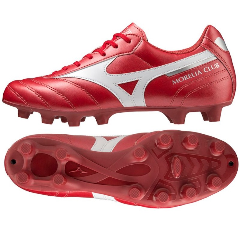 Pantofi de fotbal Mizuno Morelia Ii Club Md M P1GA221660 roșu portocale si rosii