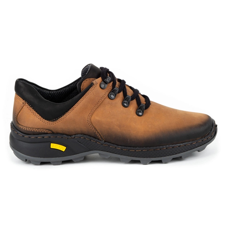 Olivier Pantofi de trekking din piele pentru bărbați 890MA roșii multicolor Olivier Pantofi de trekking din piele pentru bărbați 890MA roșii multicolor