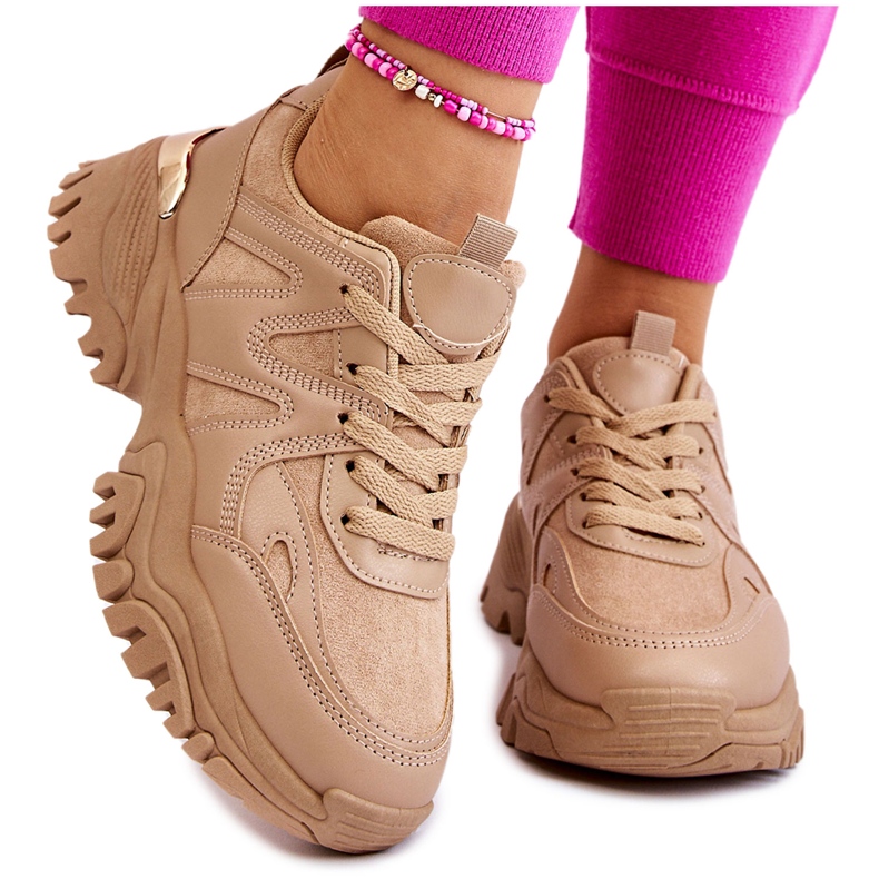 PG1 Pantofi sport clasici pe o platformă Bowie bej închis PG1 Pantofi sport clasici pe o platformă Bowie bej închis