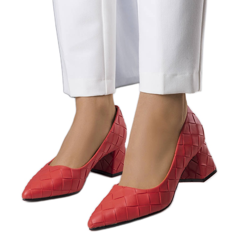 BM Pompe roșii cu toc înalt de la Migne roșu BM Pompe roșii cu toc înalt de la Migne roșu