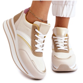 PG1 Pantofi pană Hermain bej alb