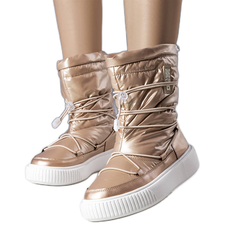 Cizme de zăpadă aurii Big Star KK274194 bej