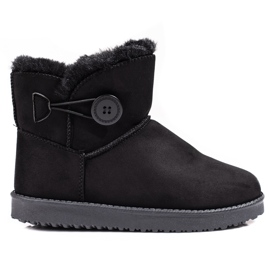 Cizme de zapada de dama calduroase Shelovet negre cu nasture negru Cizme de zapada de dama calduroase Shelovet negre cu nasture negru