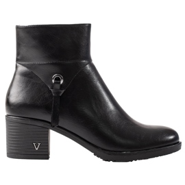 W. Potocki Cizme de damă Potocki pe un stâlp negru lat W. Potocki Cizme de damă Potocki pe un stâlp negru lat