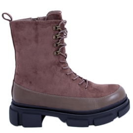 BM Cizme cu șireturi Kinney Khaki maro kaki BM Cizme cu șireturi Kinney Khaki maro kaki