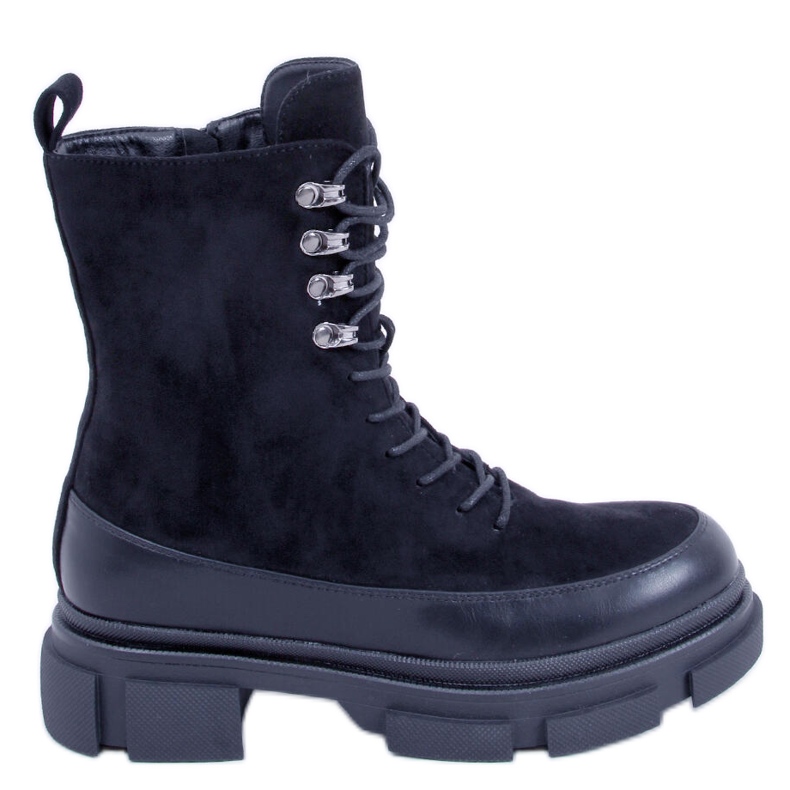 BM Cizme Kinney Black cu șireturi negru